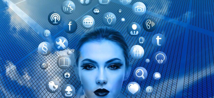 woman, face, social media, thoughts, head, applications, apps, social media applications, icons, circle, tree, networks, internet, social, social network, facebook, google, social networking, networking, multimedia, blue, social media, nature, social media, social media, social media, social media, internet, internet, facebook