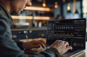 laptop, data analysis, charts, graphs, workspace, modern office, professional, technology, computer, man working, office environment, blurred background, focus, business, tech-savvy, analysis, digital, contemporary, data-driven, monitoring, screen, business analysis, office, computer screen, analytics, ai generated