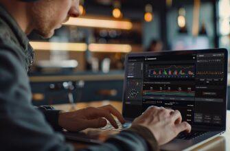 laptop, data analysis, charts, graphs, workspace, modern office, professional, technology, computer, man working, office environment, blurred background, focus, business, tech-savvy, analysis, digital, contemporary, data-driven, monitoring, screen, business analysis, office, computer screen, analytics, ai generated